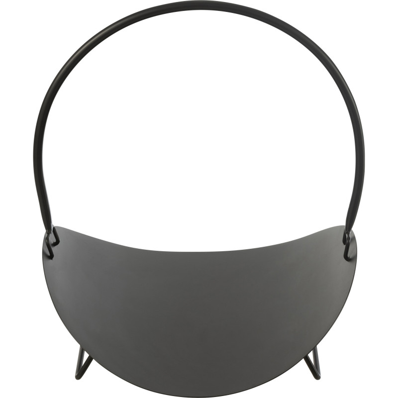 Panier à buche intérieur moderne 48 cm en Métal Noir New - 4