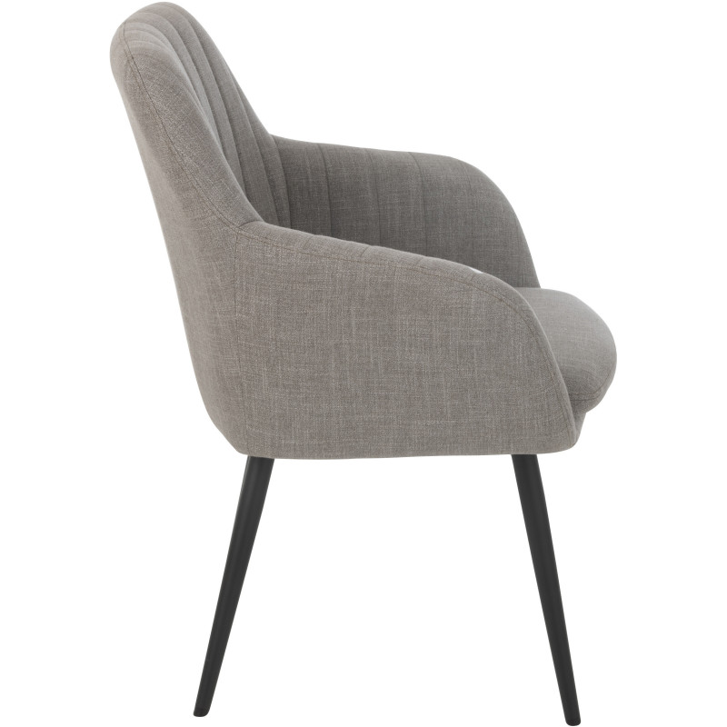 Fauteuil de table moderne en Tissu Gris Métal Noir Miles - 3