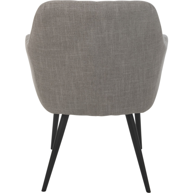 Fauteuil de table moderne en Tissu Gris Métal Noir Miles - 4