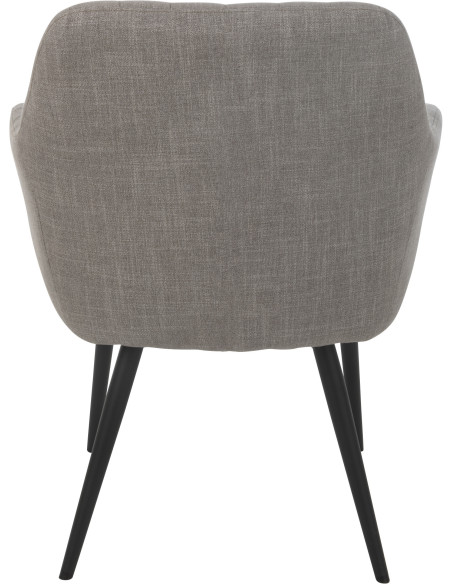 Fauteuil de table moderne en Tissu Gris Métal Noir Miles - 4