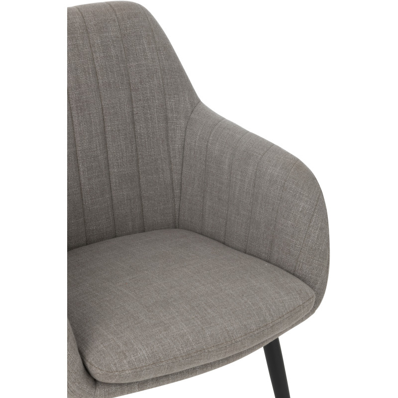 Fauteuil de table moderne en Tissu Gris Métal Noir Miles - 6