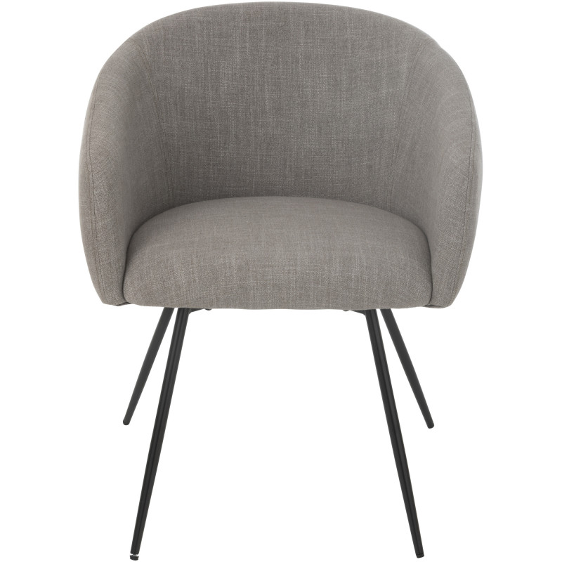 Fauteuil de table moderne en Tissu Gris Métal Noir Wales - 3