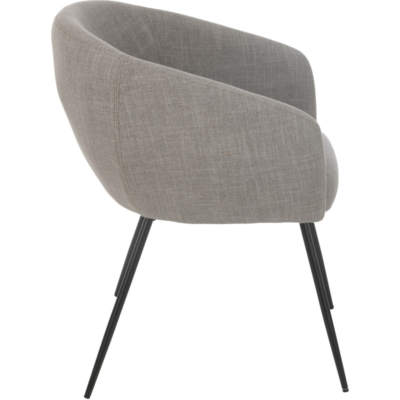 Fauteuil de table moderne en Tissu Gris Métal Noir Wales - 4