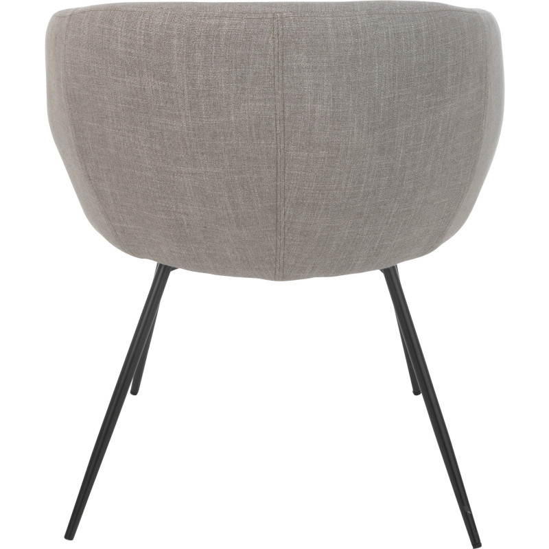 Fauteuil de table moderne en Tissu Gris Métal Noir Wales - 5