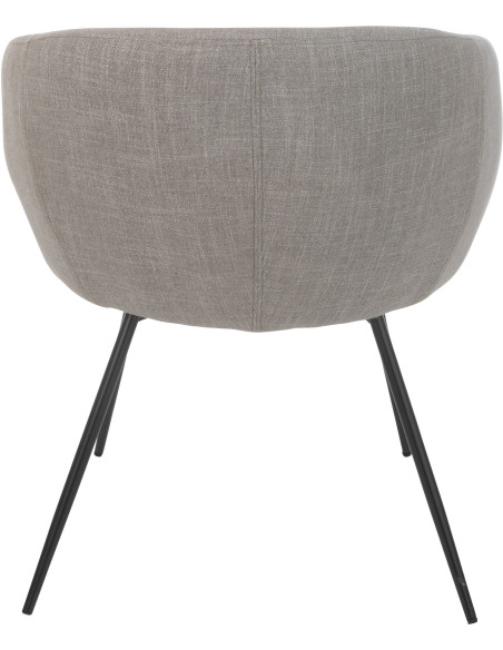 Fauteuil de table moderne en Tissu Gris Métal Noir Wales - 5
