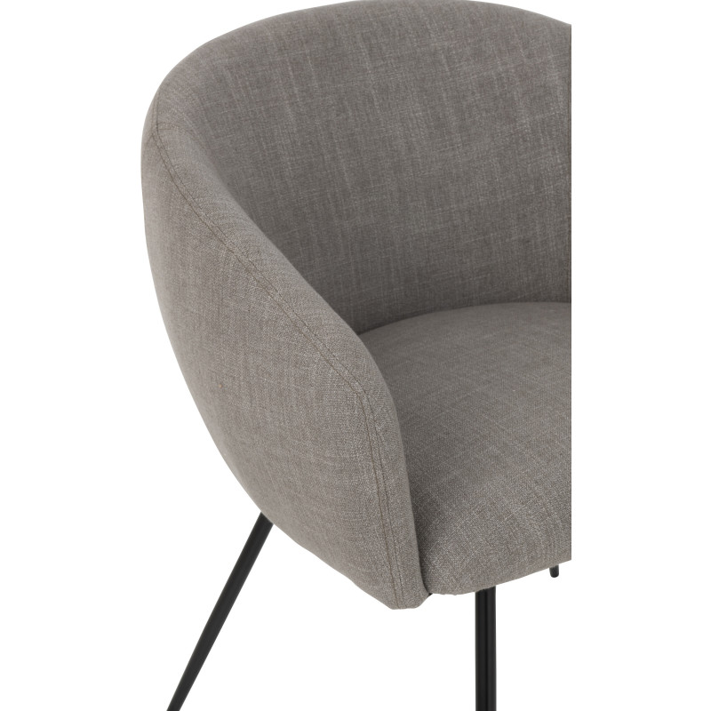 Fauteuil de table moderne en Tissu Gris Métal Noir Wales - 8