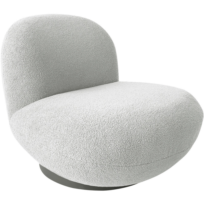 Fauteuil de table moderne en Tissu Gris Métal Noir Wales - 9