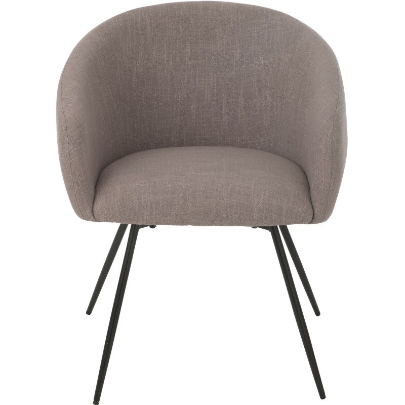Fauteuil de table moderne en Tissu Taupe Métal Noir Wales - 3