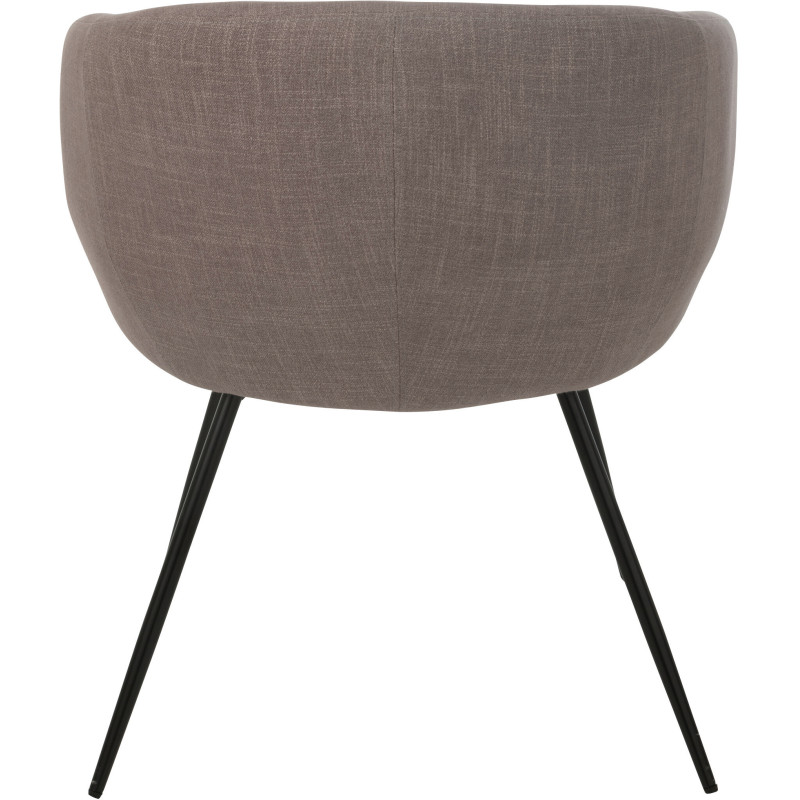 Fauteuil de table moderne en Tissu Taupe Métal Noir Wales - 5