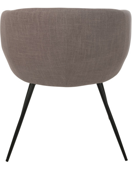 Fauteuil de table moderne en Tissu Taupe Métal Noir Wales - 5