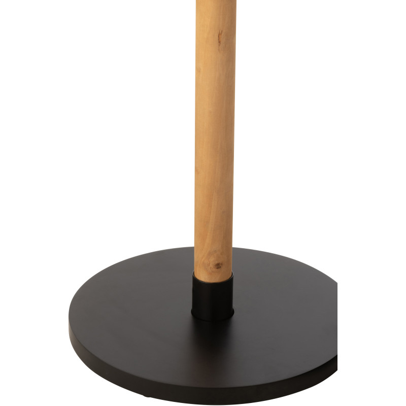 Sellette haute gigogne moderne Ronde en Bois Naturel Métal Noir Ron - 3