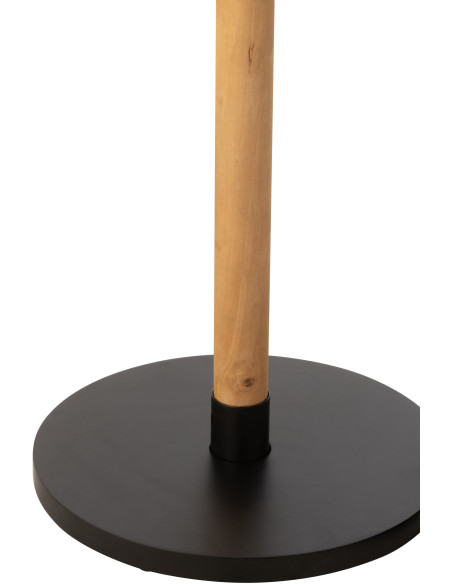 Sellette haute gigogne moderne Ronde en Bois Naturel Métal Noir Ron - 3