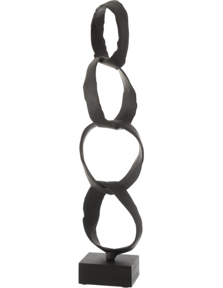 Décoration sur pied Anneaux 65 cm Linkyo en Métal Noir - 1