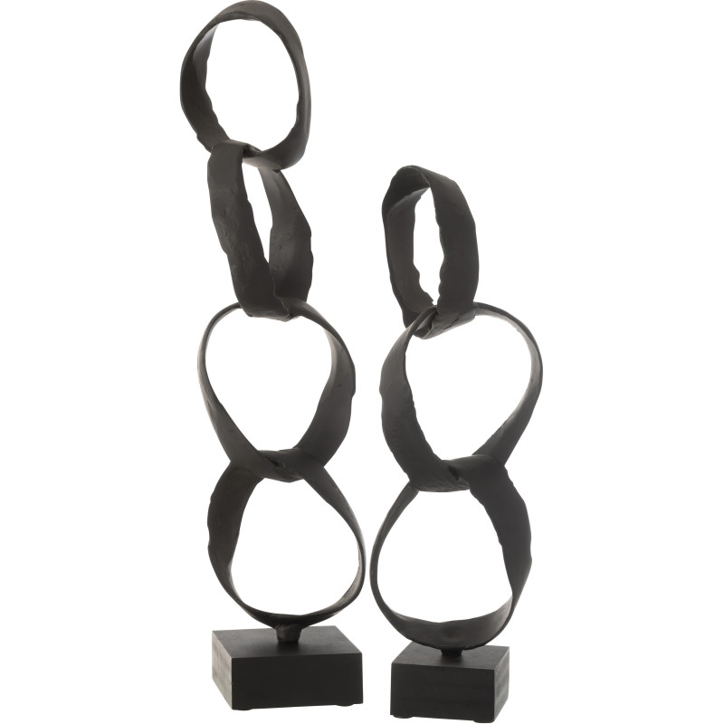Décoration sur pied Anneaux 65 cm Linkyo en Métal Noir - 3