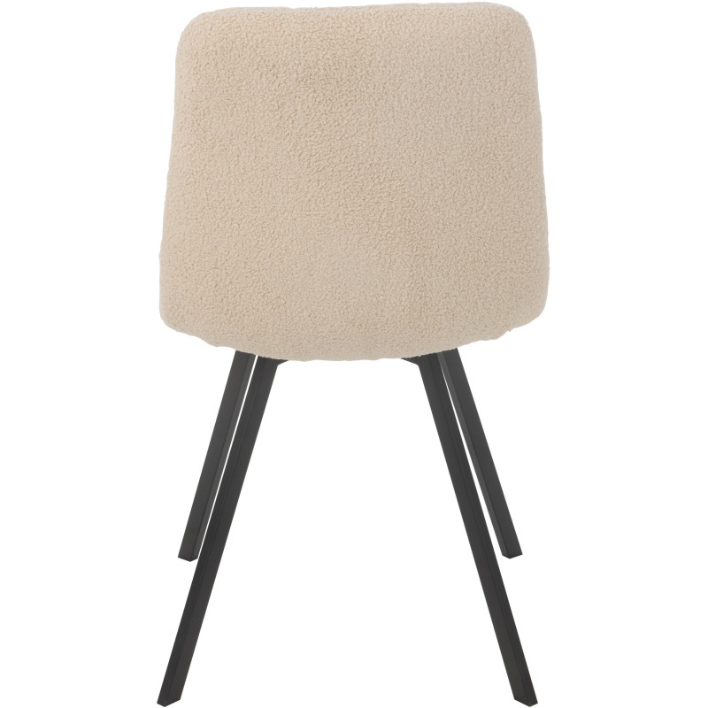 Chaise moderne en Tissu Blanc Bouclette Métal Noir Clarck - 4