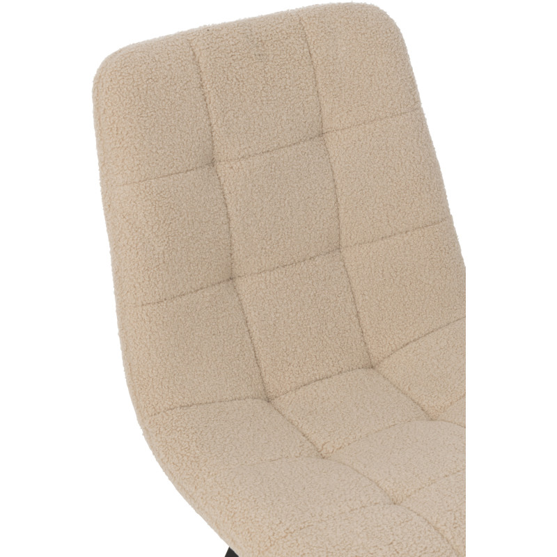 Chaise moderne en Tissu Blanc Bouclette Métal Noir Clarck - 7