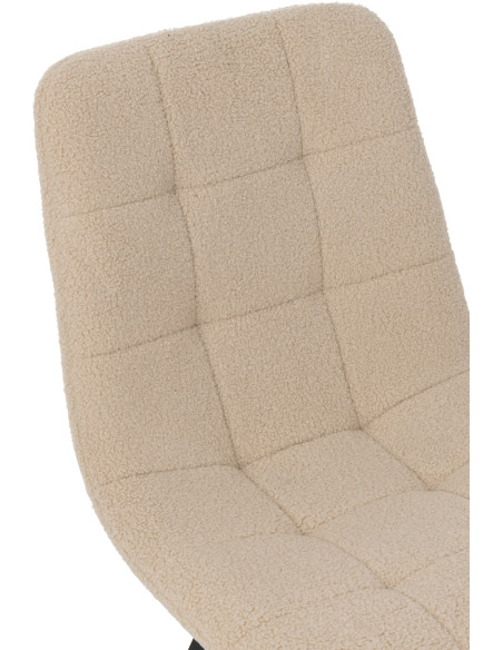Chaise moderne en Tissu Blanc Bouclette Métal Noir Clarck - 7