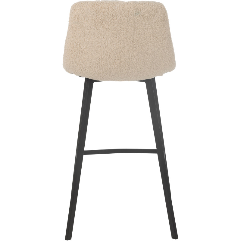 Tabouret de bar moderne en Tissu Blanc Bouclette Métal Noir Clarck - 4