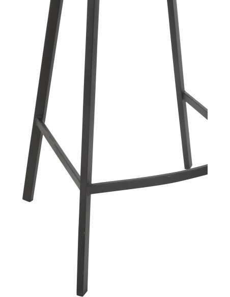 Tabouret de bar moderne en Tissu Blanc Bouclette Métal Noir Clarck - 5