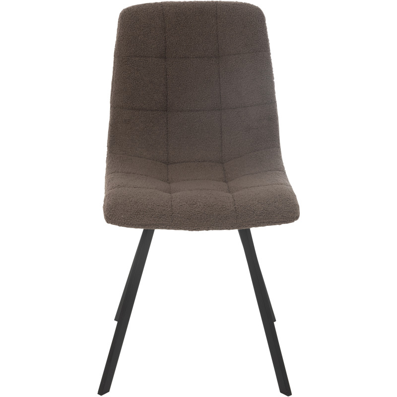 Chaise moderne en Tissu Marron Bouclette Métal Noir Clarck - 2