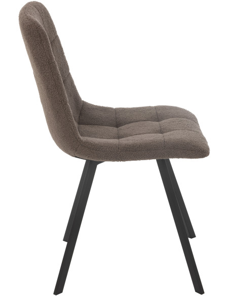 Chaise moderne en Tissu Marron Bouclette Métal Noir Clarck - 3