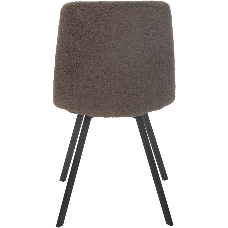 Chaise moderne en Tissu Marron Bouclette Métal Noir Clarck - 4
