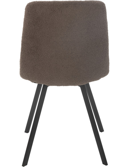 Chaise moderne en Tissu Marron Bouclette Métal Noir Clarck - 4
