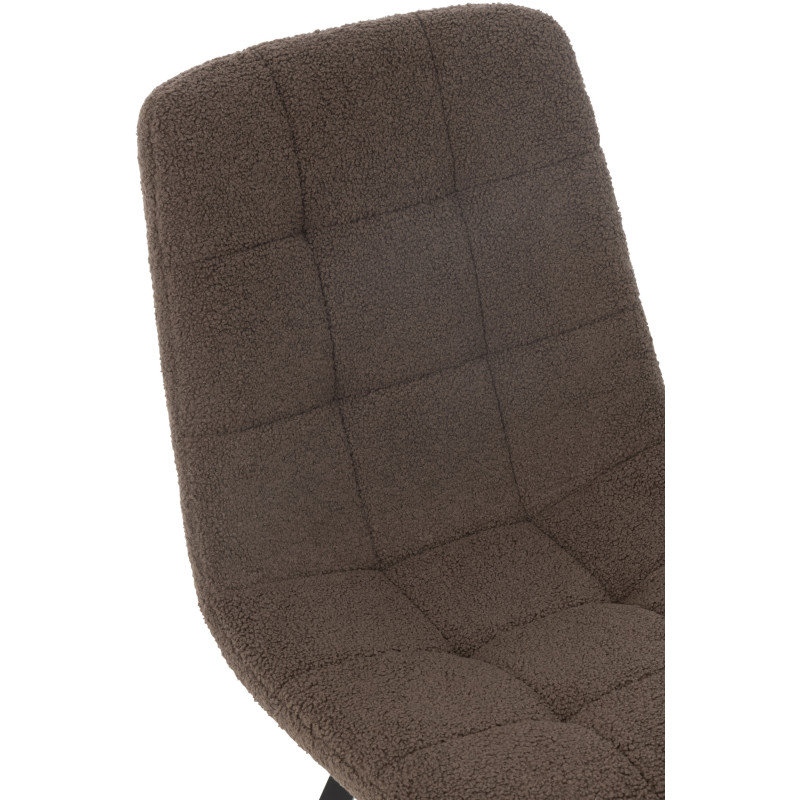 Chaise moderne en Tissu Marron Bouclette Métal Noir Clarck - 7