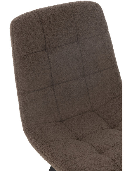 Chaise moderne en Tissu Marron Bouclette Métal Noir Clarck - 7