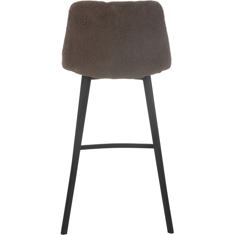 Tabouret de bar moderne en Tissu Marron Bouclette Métal Noir Clarck - 4