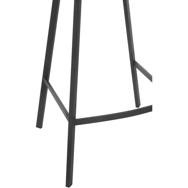 Tabouret de bar moderne en Tissu Marron Bouclette Métal Noir Clarck - 5