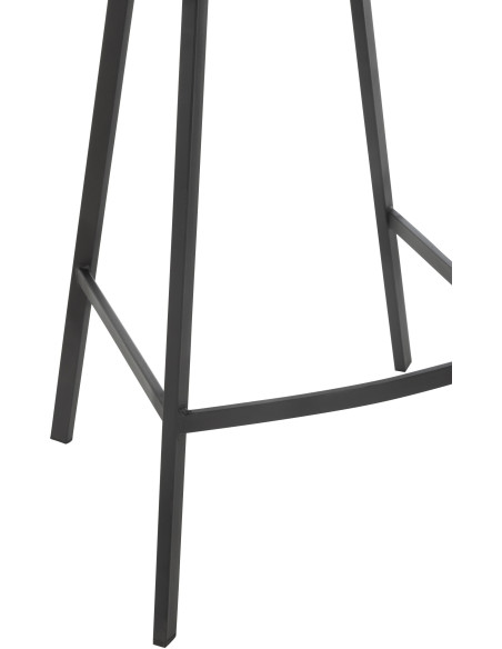 Tabouret de bar moderne en Tissu Marron Bouclette Métal Noir Clarck - 5