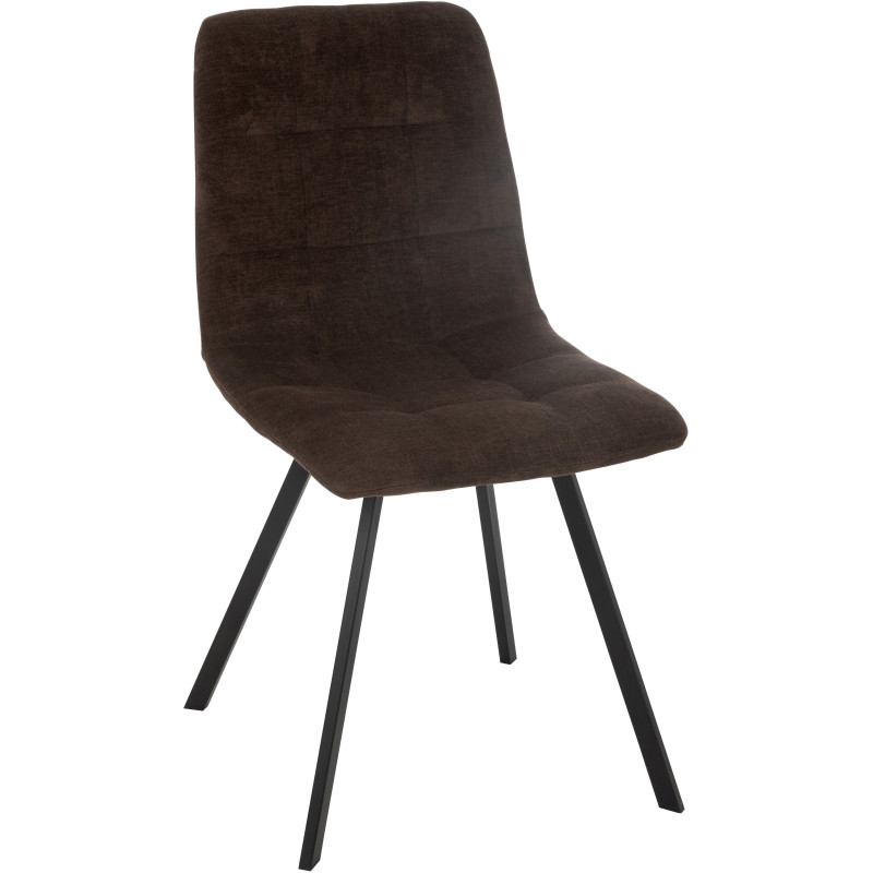 Chaise moderne en Tissu Marron Métal Noir Kent - 1
