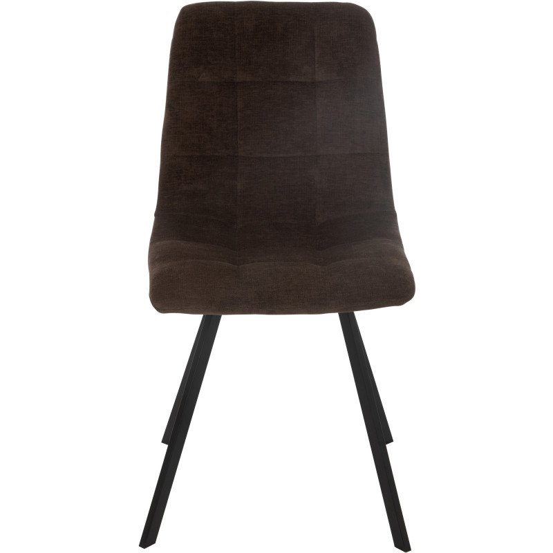 Chaise moderne en Tissu Marron Métal Noir Kent - 2