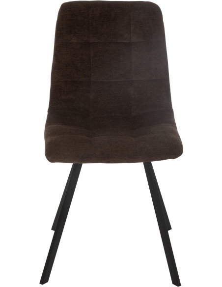 Chaise moderne en Tissu Marron Métal Noir Kent - 2