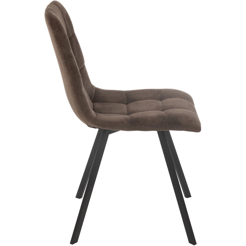 Chaise moderne en Tissu Marron Métal Noir Kent - 3