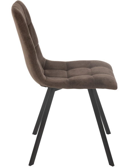 Chaise moderne en Tissu Marron Métal Noir Kent - 3