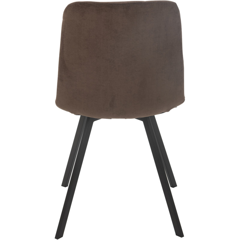 Chaise moderne en Tissu Marron Métal Noir Kent - 4