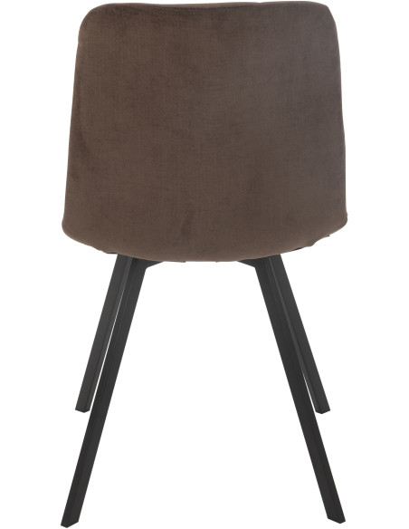 Chaise moderne en Tissu Marron Métal Noir Kent - 4