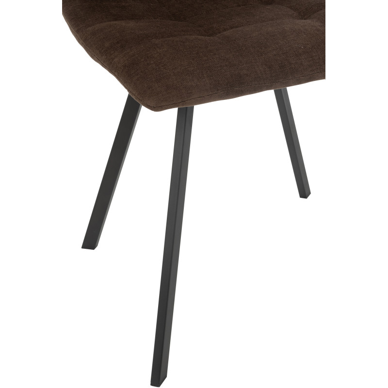 Chaise moderne en Tissu Marron Métal Noir Kent - 5