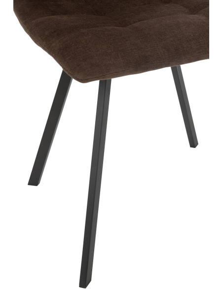 Chaise moderne en Tissu Marron Métal Noir Kent - 5