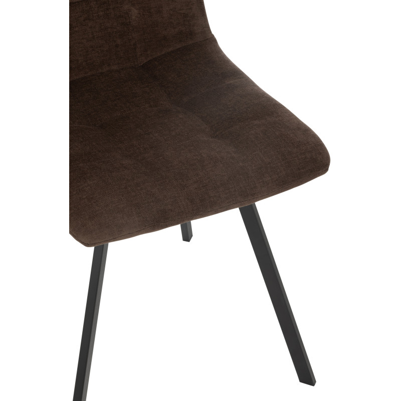 Chaise moderne en Tissu Marron Métal Noir Kent - 6