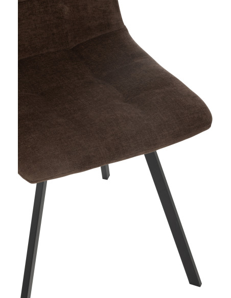 Chaise moderne en Tissu Marron Métal Noir Kent - 6