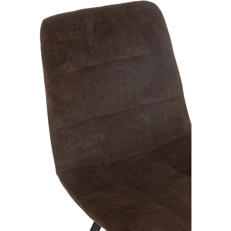 Chaise moderne en Tissu Marron Métal Noir Kent - 7