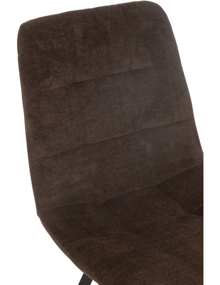 Chaise moderne en Tissu Marron Métal Noir Kent - 7