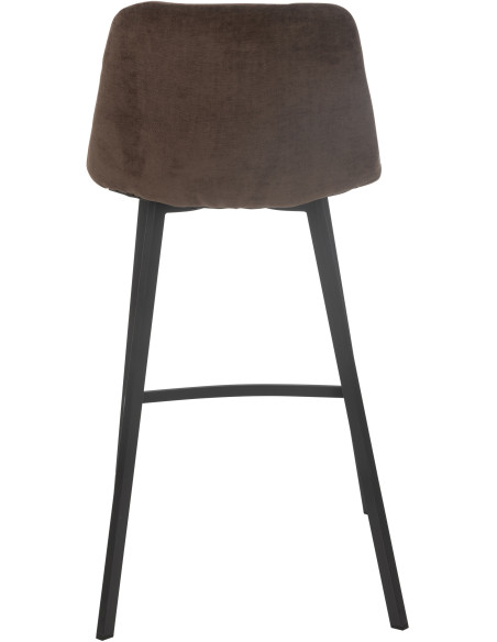 Tabouret de bar moderne en Tissu Marron Métal Noir Kent - 4