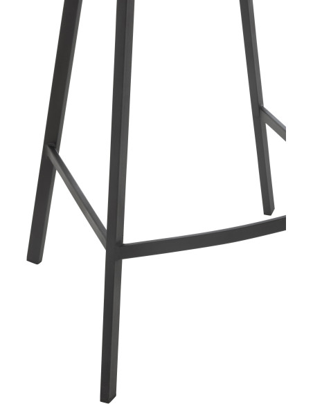 Tabouret de bar moderne en Tissu Marron Métal Noir Kent - 5