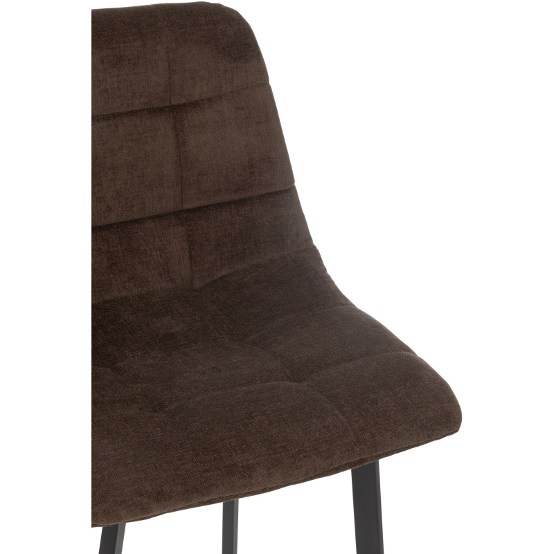 Tabouret de bar moderne en Tissu Marron Métal Noir Kent - 6