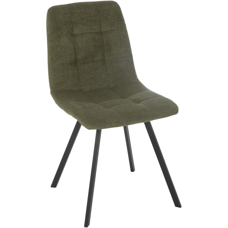 Chaise moderne en Tissu Vert Métal Noir Kent - 1