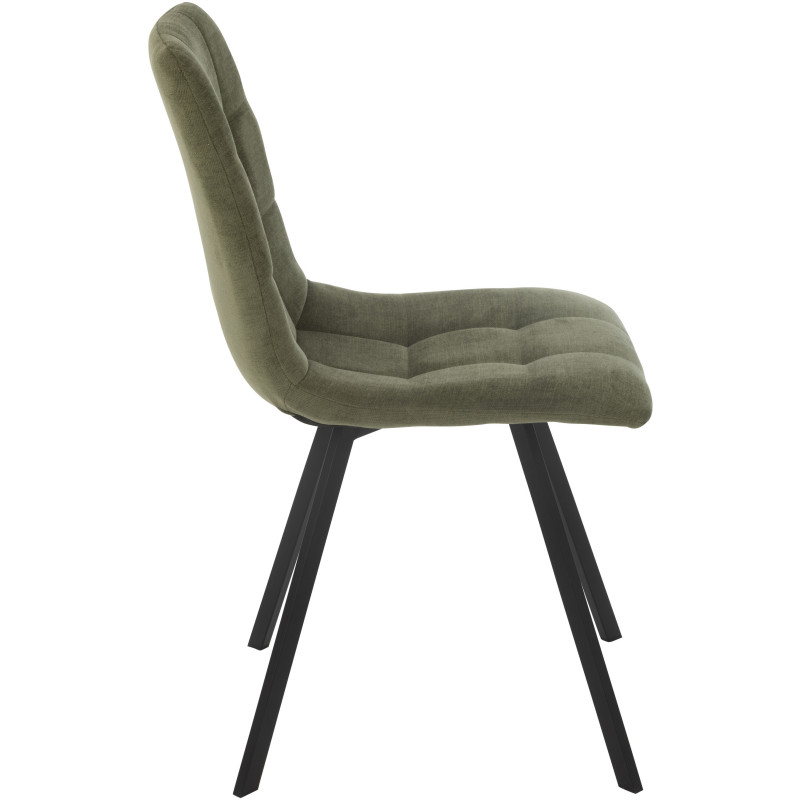 Chaise moderne en Tissu Vert Métal Noir Kent - 4
